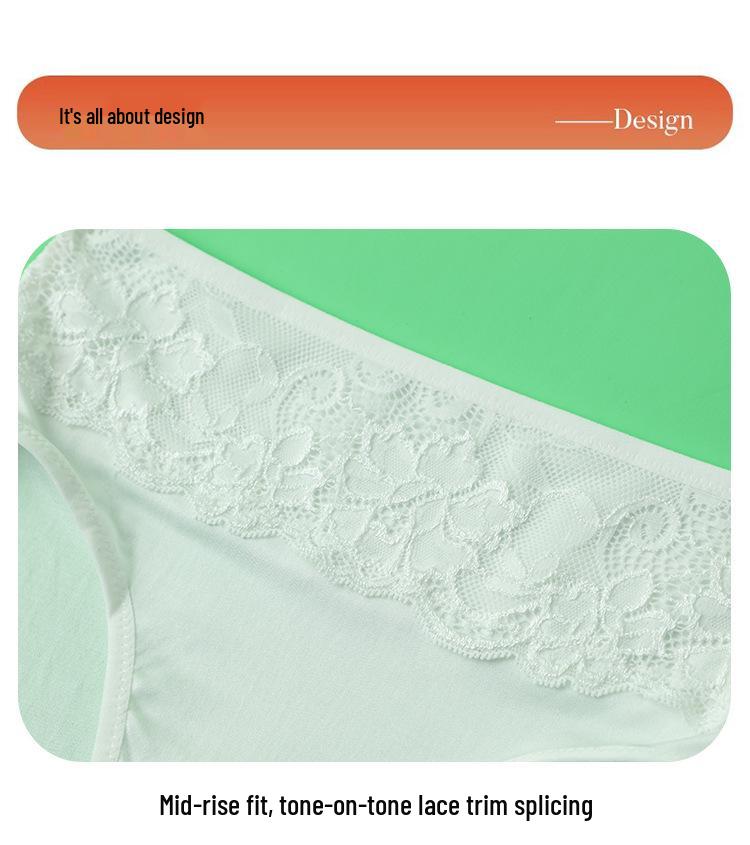70g Pizzo 100% Seta di Gelso Intimo Triangolo Senza Cuciture a Vita Media - Sottile, Traspirante, Aderente ai Glutei Stile Estivo Donna