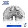 Conduit de ventilation universel en aluminium pour hottes de cuisine et de salle de bain