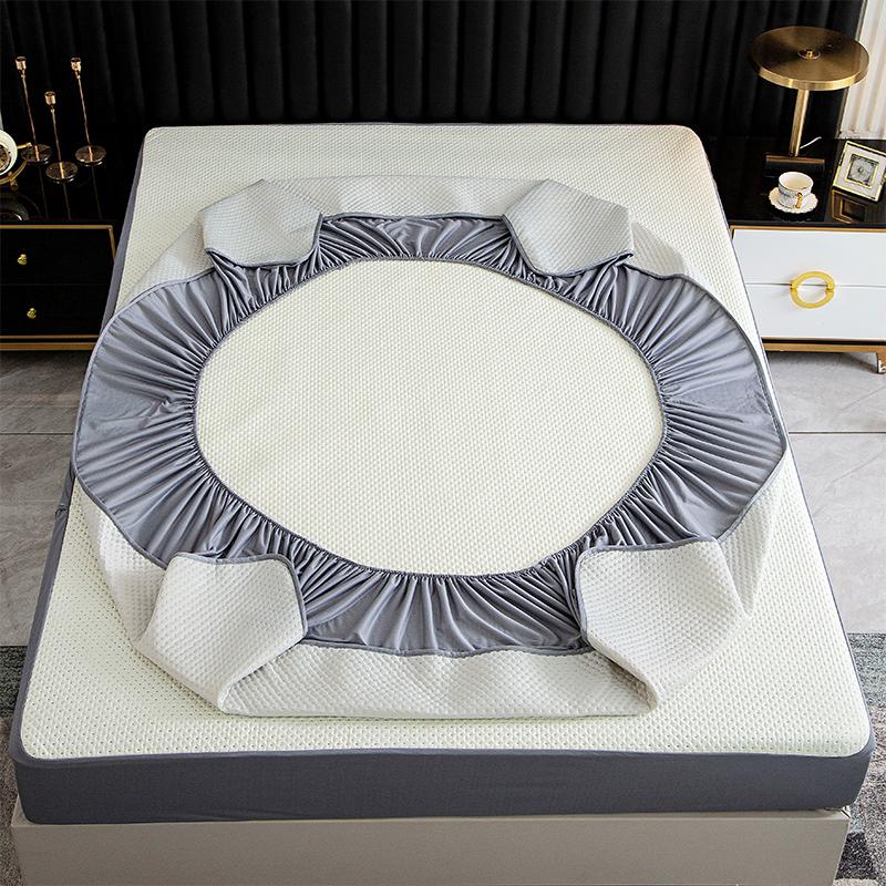 Waterproof Cooling Sheet Fitted Sheet with Elastic King Size Mattress Protector Solid Bedspread (Fitted Sheet Only)