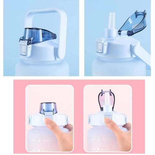 Zorte Water Bottle, Large Capacity 2L with Time Marker, Ultra Lightweight, Cold and Heat Resistant, Portable, Leak-Proof, BPA-Free, Unisex, Adults and