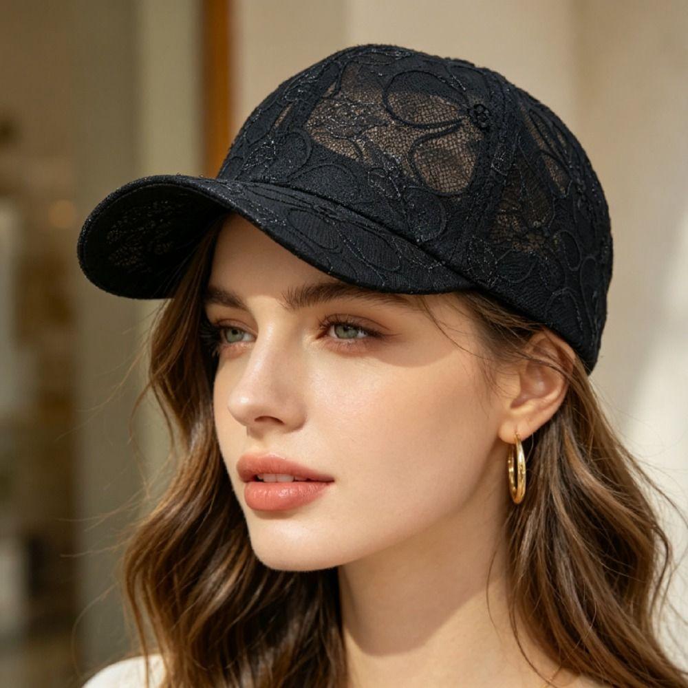 Adjustable Summer Baseball Cap Hollow Floral Outdoor Sun Hat Breathable Baseball Hat  Sport Wear