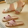 Linen Slippers Home Furnishing Women's Summer Slippers Indoor Hotel Sandals Non-slip Silent Slippers