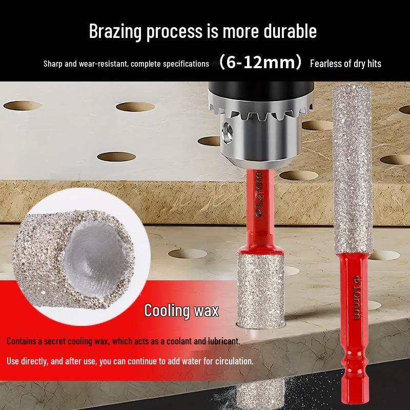 Hex Shank Integrated Drill and Grinding Head for Tile, Glass, Marble