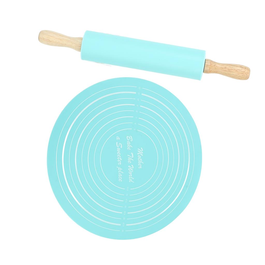 Rolling Pin Pastry Baking Mat Large Silicone Rolling Pin Kneading Pad Baking Tool for Kitchen