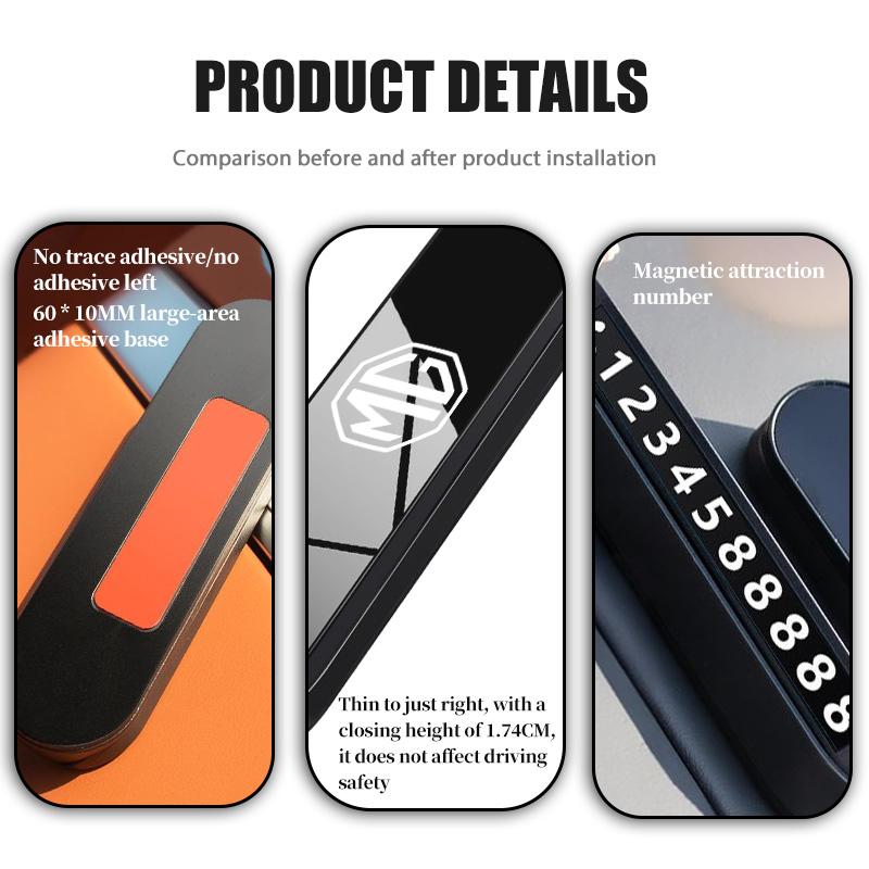 Universal Car Temporary Mirror Parking Phone Number Plate For MG GT 3 5 6 7 GS Pilot HS ZS wue1
