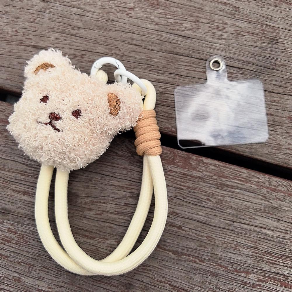 Autumn/Winter Cute Bear Plush Wristlet Phone Case & Lanyard