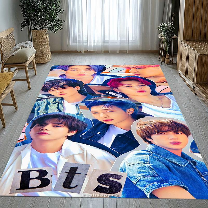 Модный B-BTS Kpop Звезда Гостиная Нескользящий Ковер Мягкий Ковер для Спальни Детской Игровой Комнаты Дивана, Домашний Декор Придверный Коврик Подарок 40x60cm