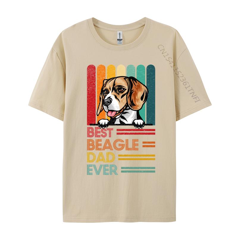 Vintage Best Beagle Dad Ever Tshirt Pet Lover Tshirts Gift From Daughter And Son Man Harajuku Style Tshirts