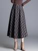 Plaid High-Waisted A-Line Midi Skirt - Autumn/Winter 2025 Women's Fashion