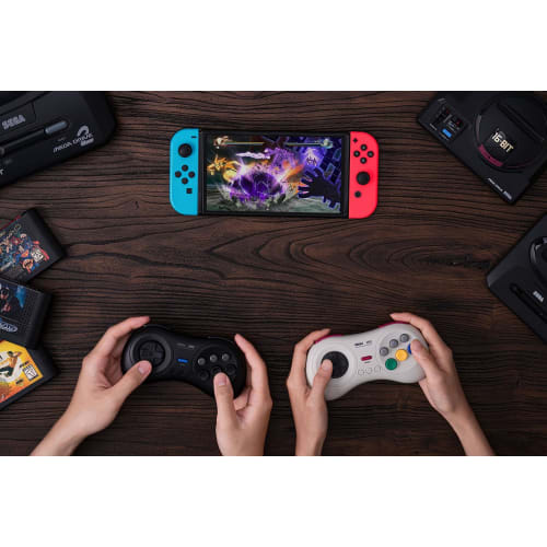 8bitdo M30 Bluetooth Gaming Controller 6 Button Gamepad for Ns Switch Windows Android Macos Steam Respberry Pi  White