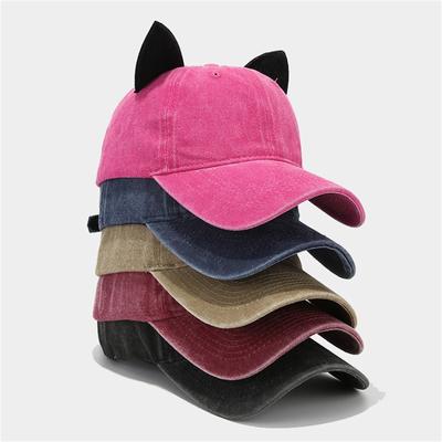 Velvet Cat Ear Baseball Cap Soft Top Cap Student Couple Personality Hat