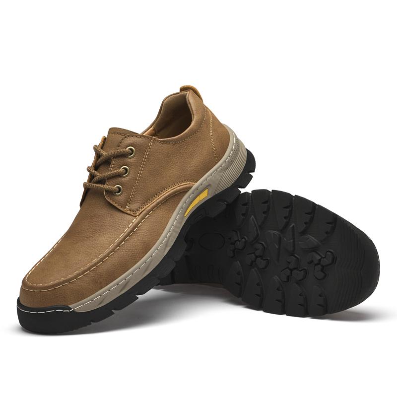 Comfort All-match Hiking Shoes Genuine Leather Casual Shoes High Quality Mens Stylish Sneakers Lace Up Handmade Outdoor Footwear