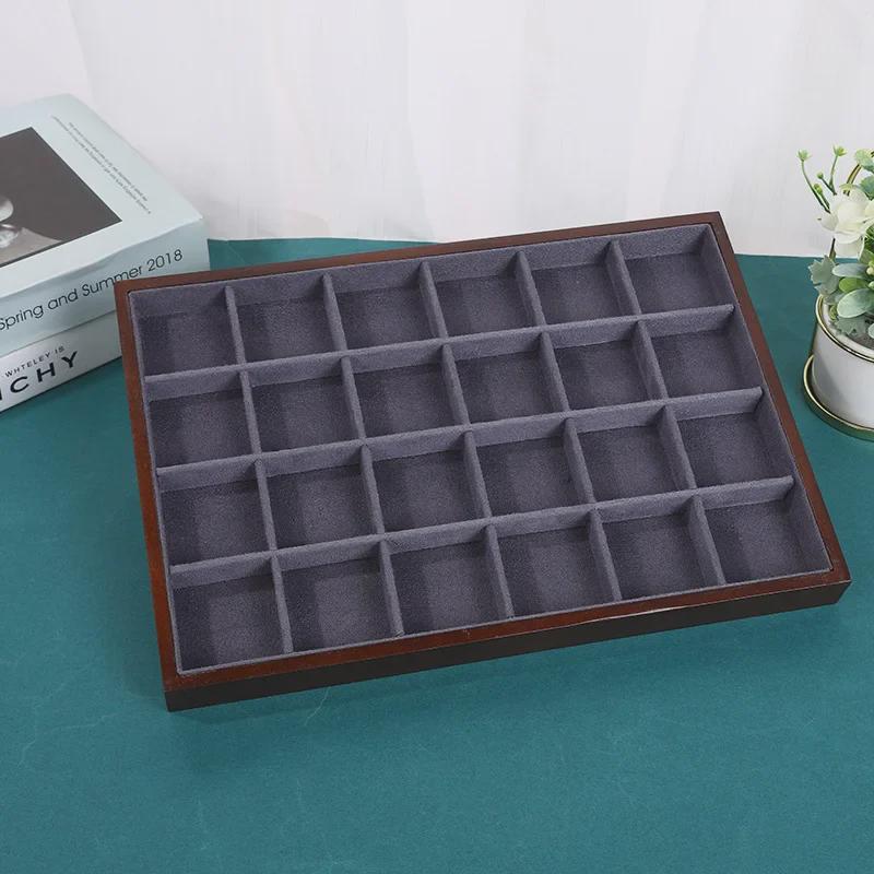 Walnut Jewelry Display Tray for Rings, Necklaces, and Bracelets