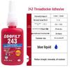 243 High-Temperature Threadlocker: Medium-High Strength Metal Anaerobic Sealant Adhesive for Anti-Loosening Screw Fastening