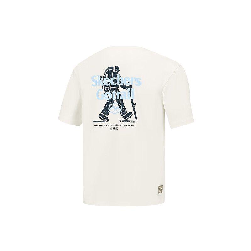 Skechers Outdoor Series Sorona Go Dri Moisture-Wicking Loose Fit Crew Neck Short Sleeve T-Shirt Unisex Tops Cotton-Candy-White P225U024-0074