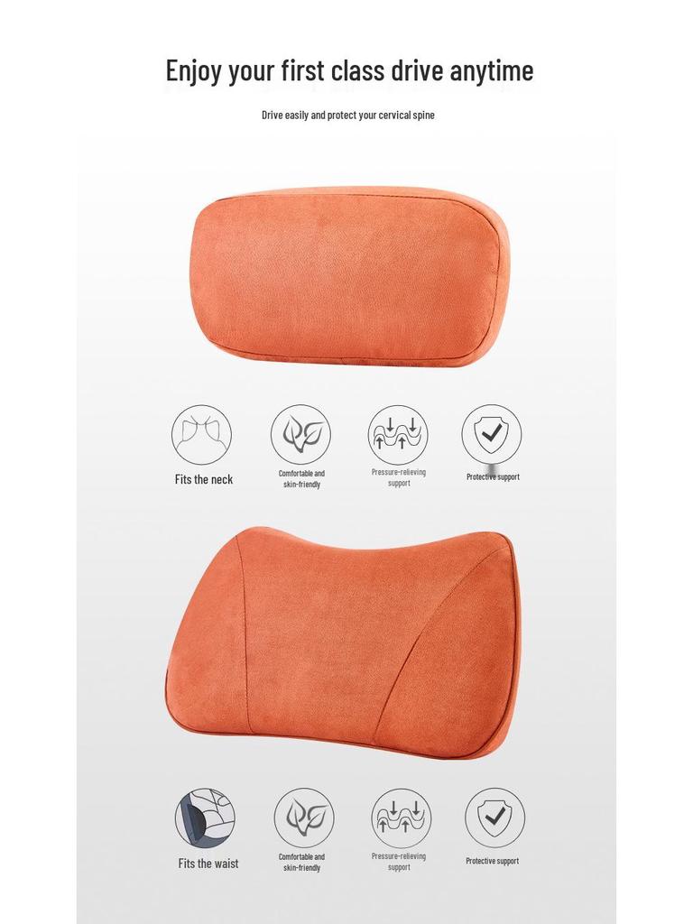 Ideal Headrest & Lumbar Support Pillow for L6L7L8L9 Car Seats - Neck & Back Comfort
