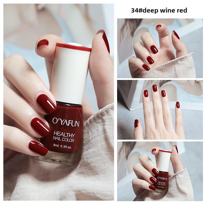 Ou Yafei 8ml Water-Based, Long-Lasting, Quick-Dry, Peelable Nail Polish