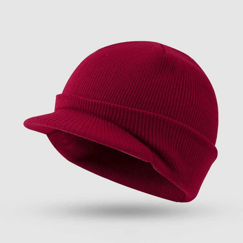 

Solid Color Short-brimmed Hats Army Style Knitted Hat Peaked Caps Autumn Winter Versatile Warm Hats Fashion Knitting Men‘s Hats