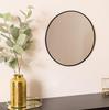 Round Mirror Alice 38Cm Black Metal And Mdf