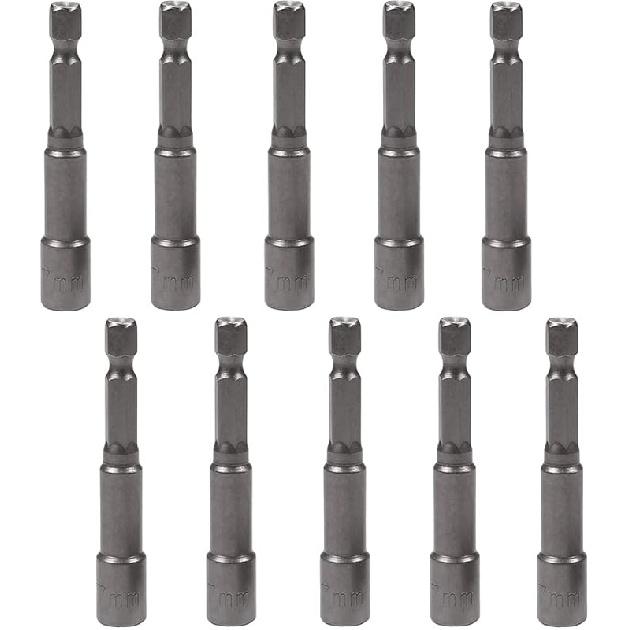 Utoolmart 1/4" Quick-Change Hex Shank 7mm Magnetic Nut Setter Driver Drill Bit, 65mm Length, Metric 10pcs