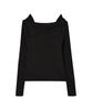 THE GREEN LAB Off-Shoulder Slim Ribbed Knit [Black]