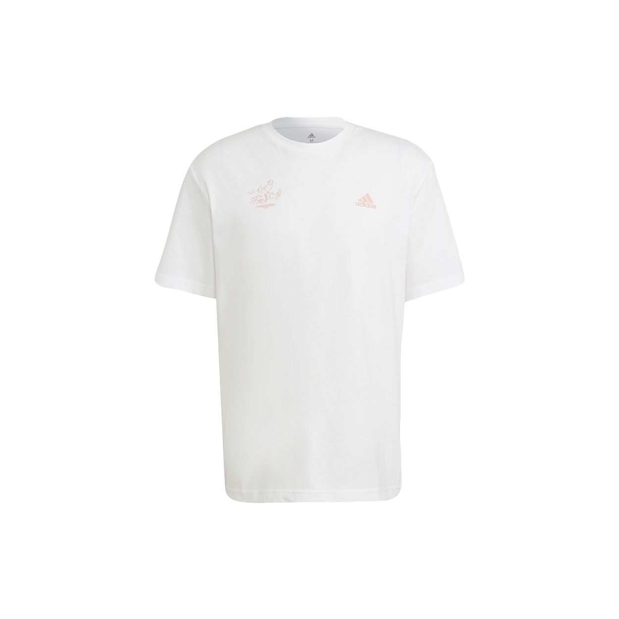 

Мужская футболка свободного кроя с короткими рукавами для бега Adidas Signature Graphics M1, белые GV1349