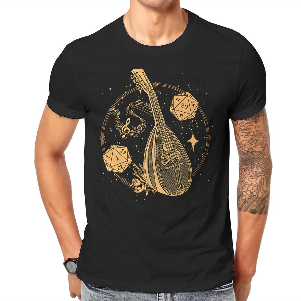 Music InstruUnisext Dice And Tarot Card DND Unisex T Shirt ONeck TShirt Cotton Short Sleeve