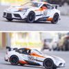 1/32 Scale Toyota Supra GT4 Concept Diecast Car Model Toy, Pull Back Toy Vehicle with Sound and Light for Kids Toddler Boys Girls Gift Collection