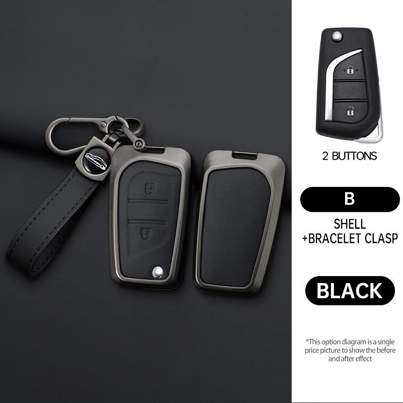 2/3/4 Button Zinc Alloy Car Key Cover Case Auto Shell Holder Protector Fob For Toyota Aygo Yaris Highlander Camry Rav4 Keychain