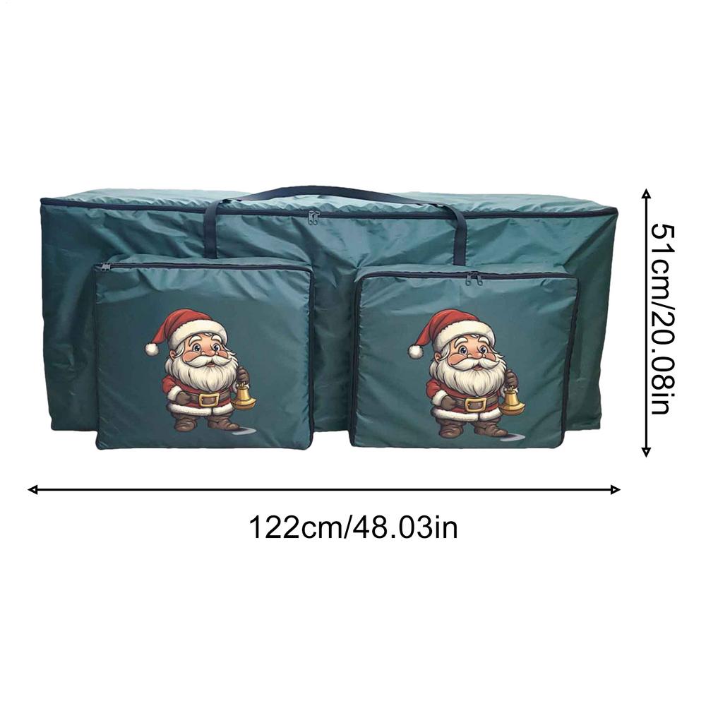 Christmas Tree Storage Bag Zippered Organizer With 2 Front Pockets Waterproof Oxford Cloth Dustproof Garland Organizer Pouch