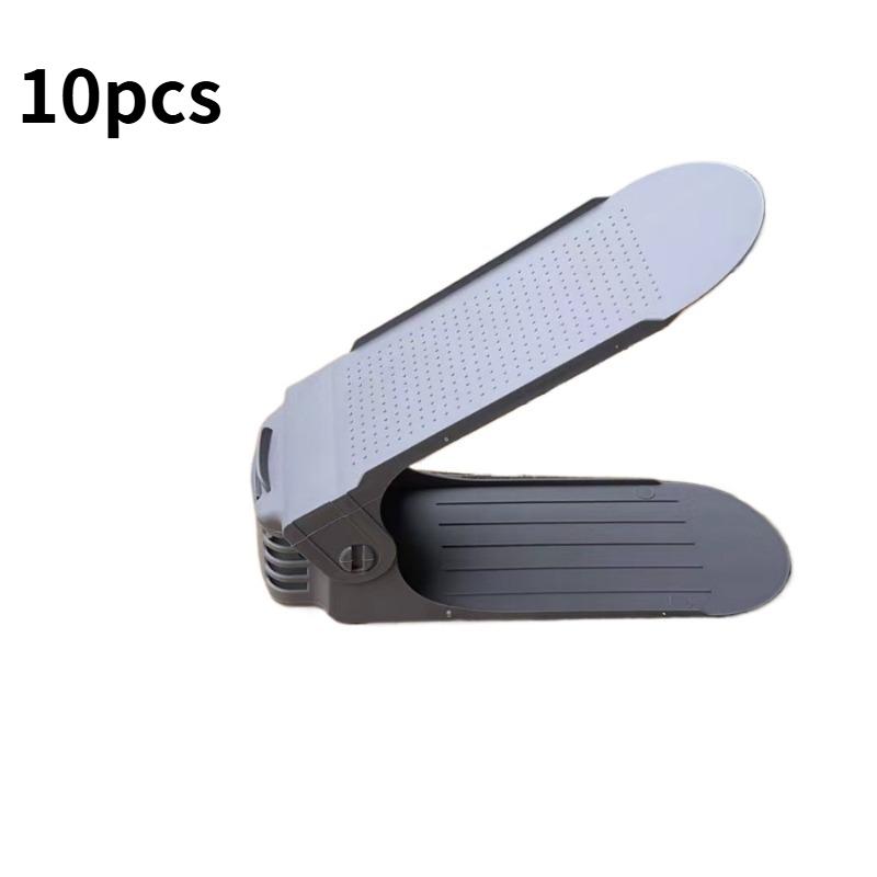 10 Pieces of 4-speed Adjustable Shoe Rack, Shoe Groove Storage, Household Durable Double-layer Shoe Rack, Shoe Rack Support