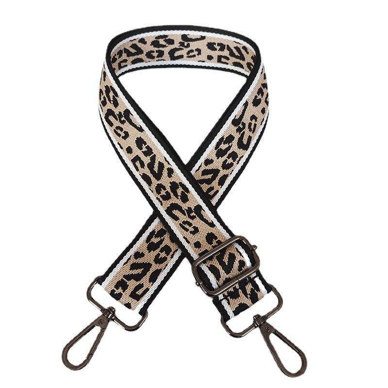 Bag Strap Lanyard Accessories Canvas Leopard Print Jacquard Single Shoulder Oblique Span Burden Reduction Backpack Strap