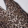 European & American Leopard Print Sexy Slim-Fit Deep V Backless Dress for Women