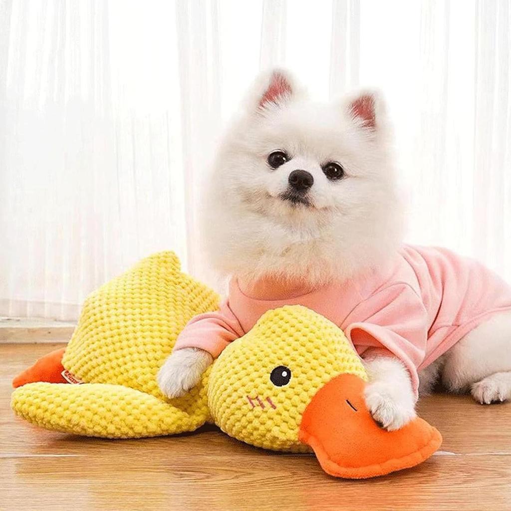Pet Plush Toy Dog Calming Duck Stuffed Duck Toys Chew Toy Durable Squeaky for Puppy Pet Teeth Cleaning Chew Toy Pet Supplies