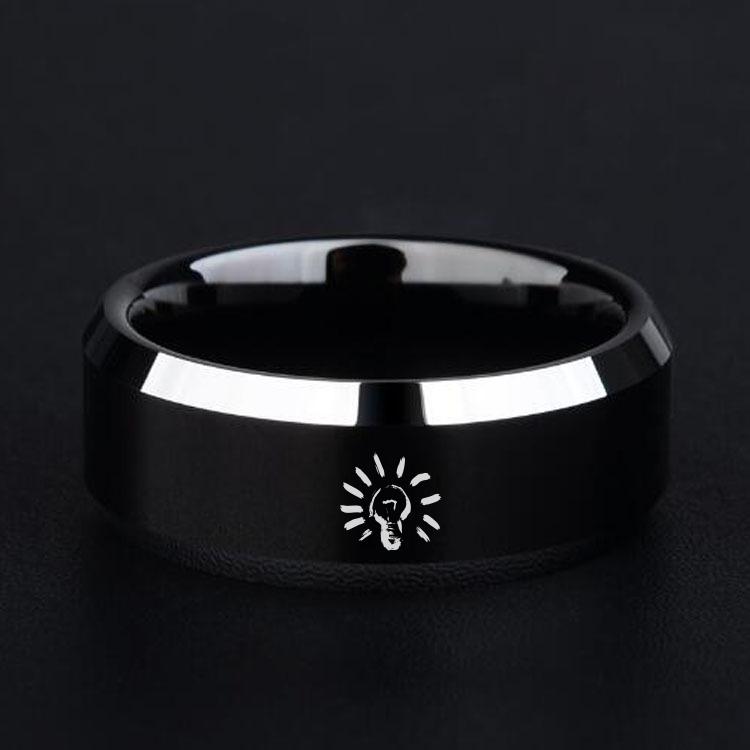 Punk Vintage Siyah bıçak alev Desen Erkek Yüzük Paslanmaz Çelik Titanyum Yüzükler Erkekler Kadınlar için Alyanslar