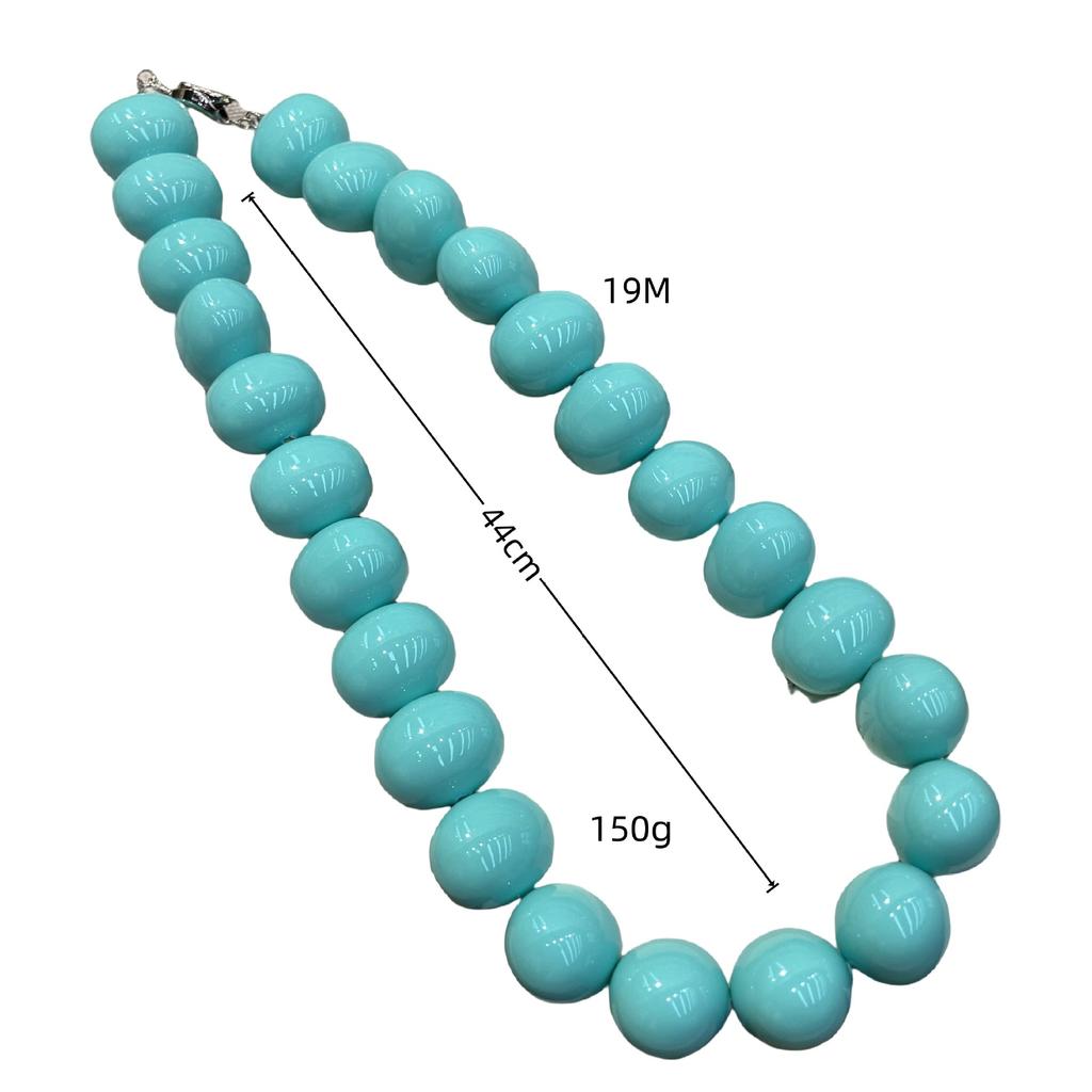 Egg-Shaped 19M Large Granular Blue Shell Beaded Necklace Bracelet National Style Elegant Fashion Women