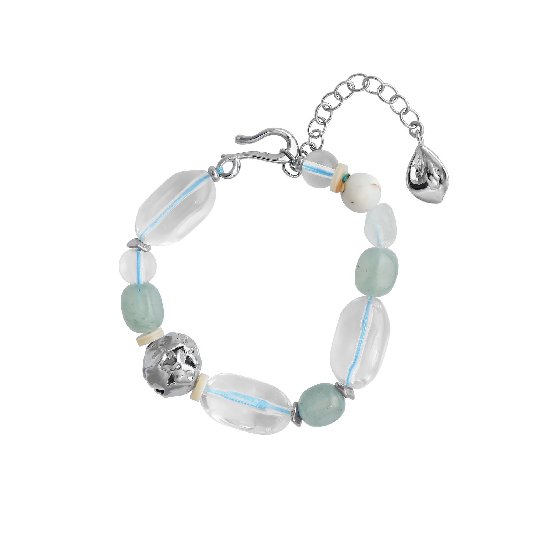 

MONS Summer Crystal Necklace: Minimalist Beaded Collarbone Chain for Casual Family Vacations