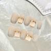 Handmade Cat Gradient Eye Champagne Nail Art Piece For Winter Highend Fall
