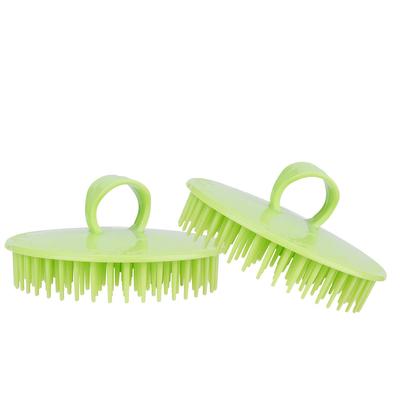 Brosse de Massage du Cuir Chevelu en Silicone Manuelle Peigne de Lavage Peigne de Massage Méridien de la Tête Vert