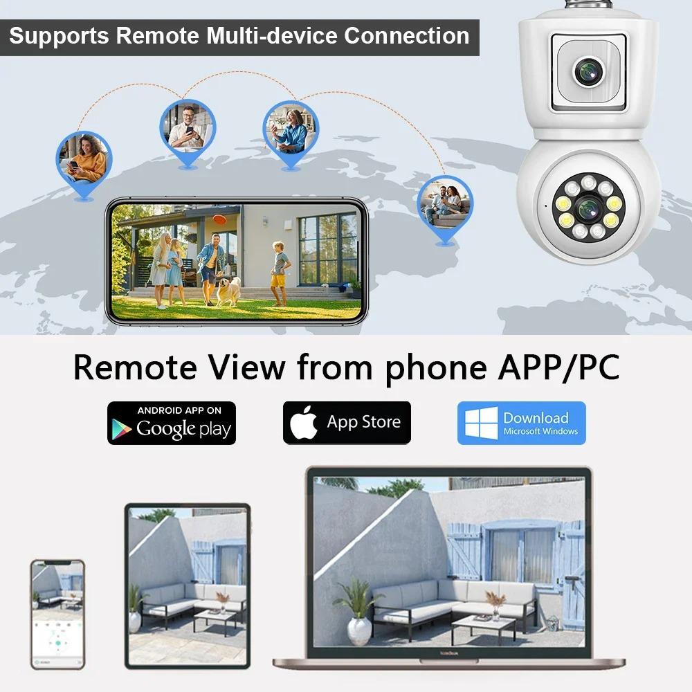 iCSee E27 Wireless Smart Surveillance Binocular Camera with Mobile Remote Monitoring