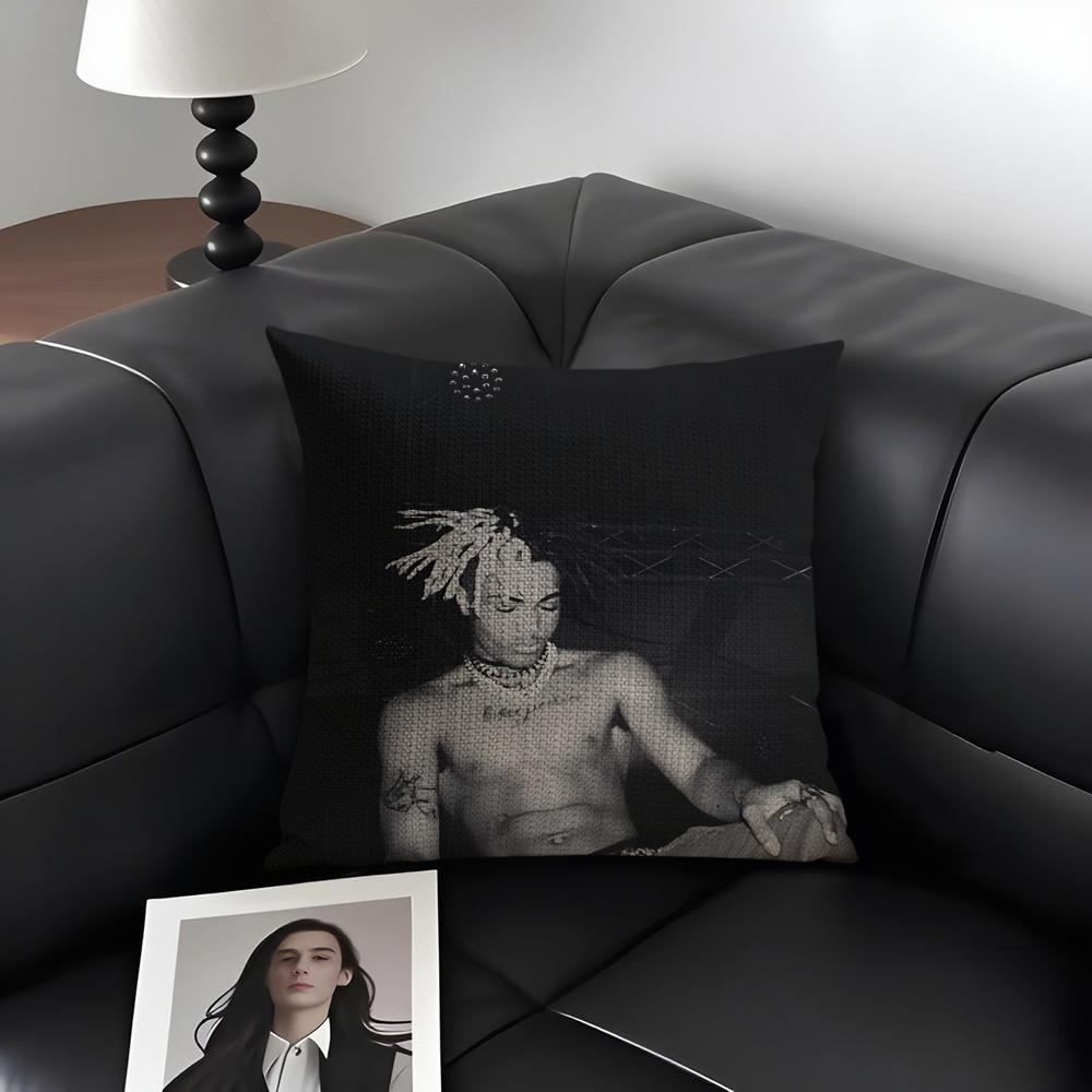 

PPlayboi CartiI Rapper Cushion Cover Natural Linen Organic Fabric DoubleSided Printing Sofa Home Decor Gift Pillow Case 30x30cm