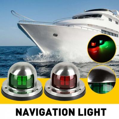2Pcs Marine Boat Yacht 12V Pontoon Stainless Steel LED Bow Navigation Lights New