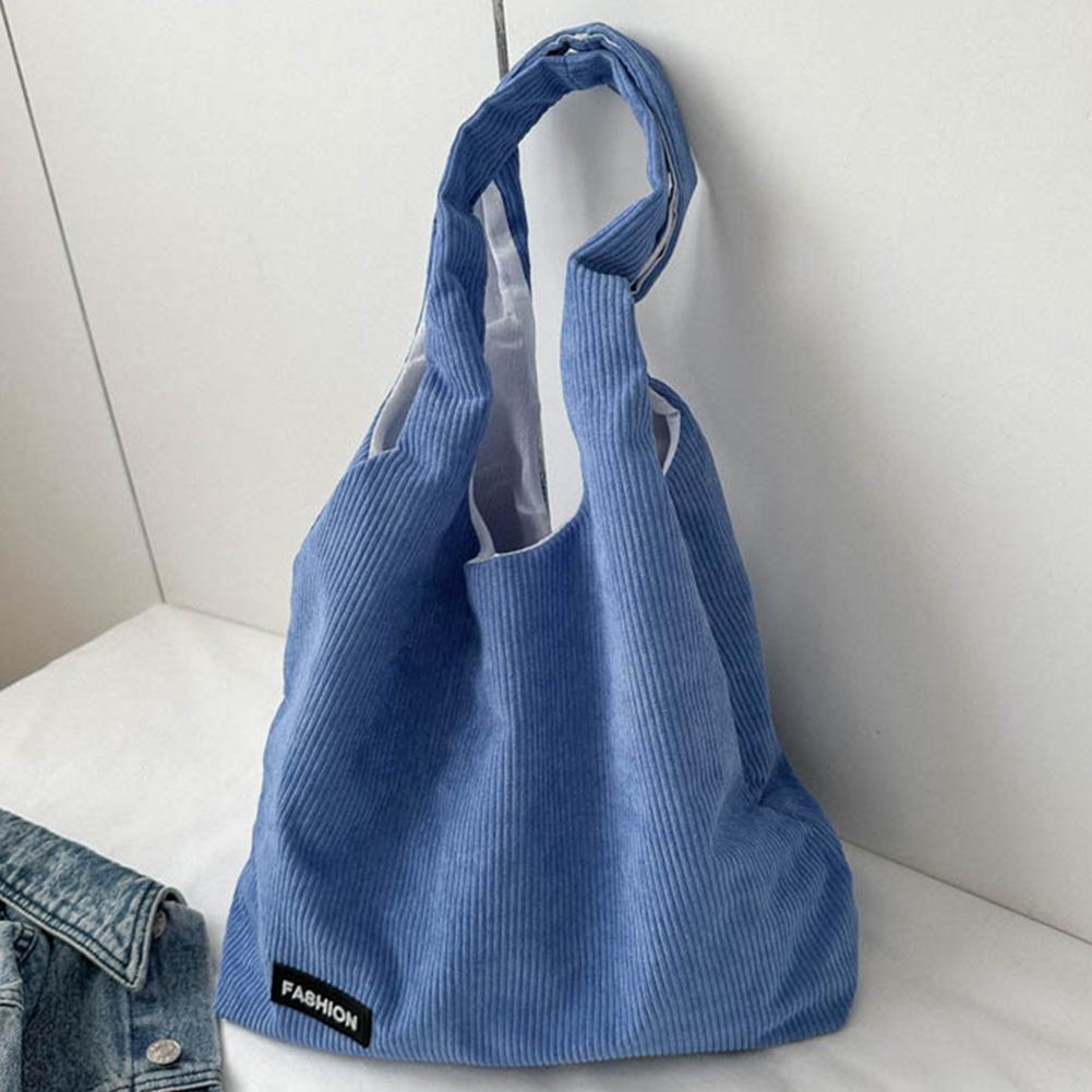 

Женская сумка с верхней ручкой, складная дорожная сумка, универсальная вельветовая сумка на плечо, мягкая многоразовая сумка для покупок большой вместительности синий
