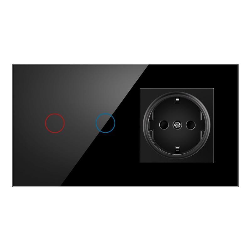 157 European Touch Switch & German Socket with Integrated Glass Panel for Homes