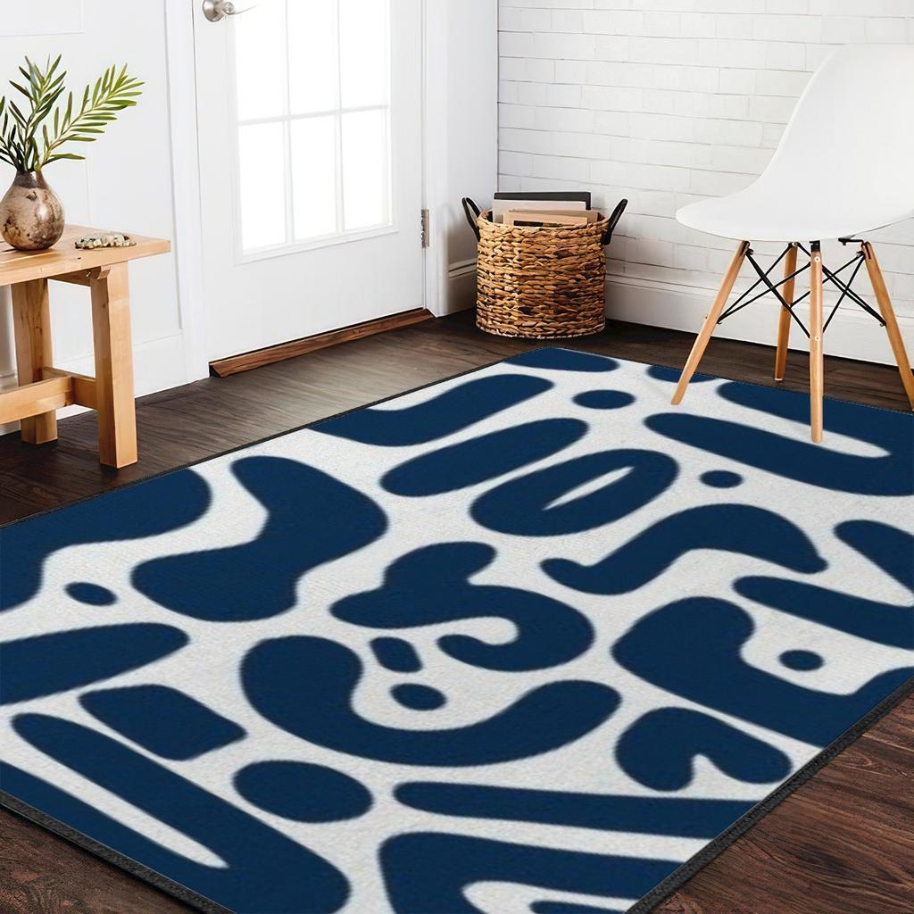 1PC Azure Drift Pattern Kitchen Rug Non-Slip Door Mat Pop design Bathroom Rug Bath Mat Carpet for Home Sink Laundry ecoreeree