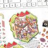 Kawaii Mini Cartoon Rainbow Castle Cabin Landscape Stickers Visual 3D Stacking Miniature Scene Pocket Cabin Children Stickers