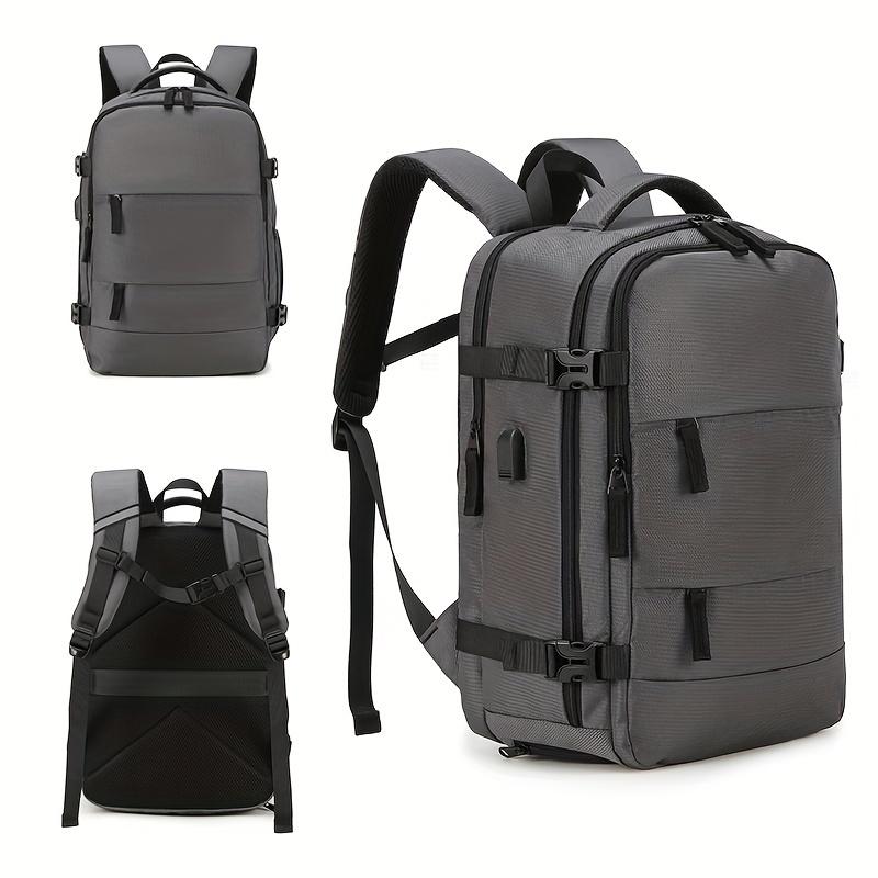 

Вместительный деловой рюкзак для путешествий с отделением для ноутбука, прочный полиэстер, регулируемые ремни, отделение для обуви и отделение для влажного/сухого белья серый