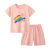 2-piece Summer Children's Comfortable and Versatile Cute Short Sleeved Shorts Set for Boys and Girls Casual Home and Outdoor Set