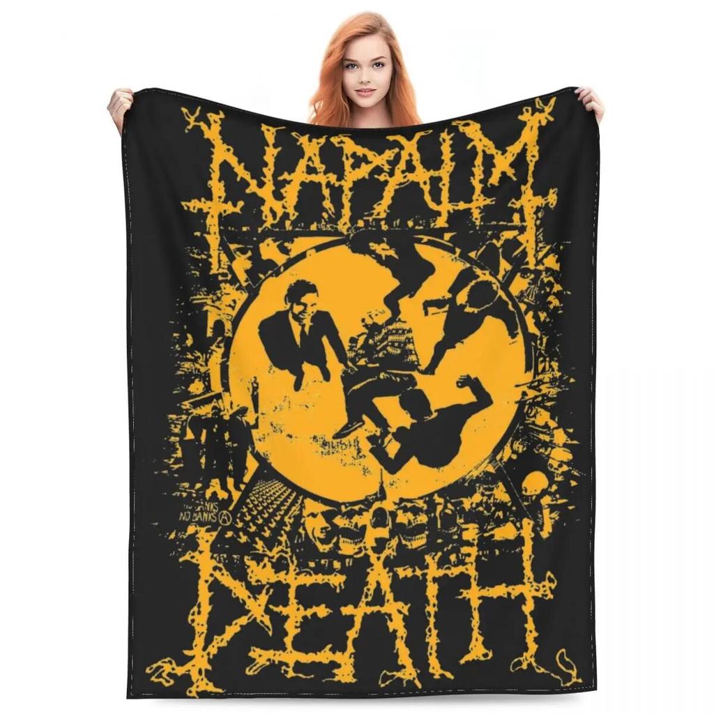 Konfor Napalm Ölüm Müzik Grubu Battaniye Merch Ev Dekoratif Death Metal Atmak Battaniyeler Açık için Hafif Ince Polar