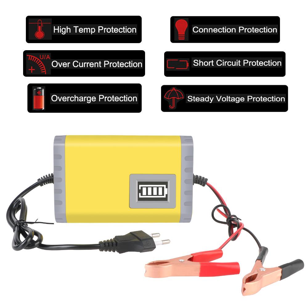 EU US Plug Universal For 3-20AH Lead Acid Batteries Smart Motorcycle Battery Charger DC 12V 2A Output AC 110-220V Input